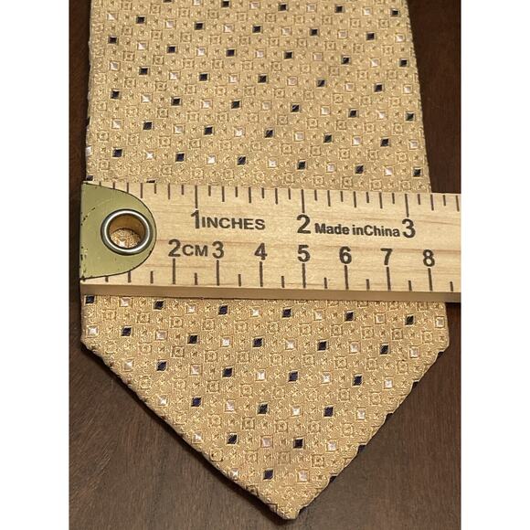 Federico Bertarelli Italy Gold Blue 100% Silk Men’s Meck Tie Made In Italy - Picture 4 of 10